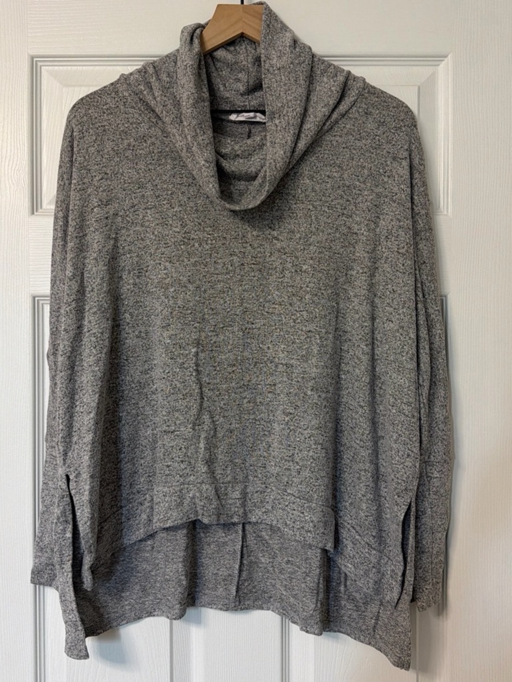 Relaxed Gray Cowl Neck Sweater Tunic